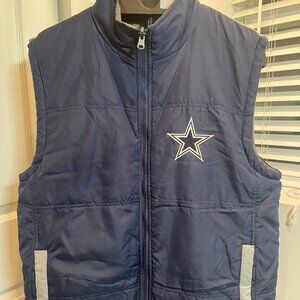JA7017-Dallas Cowboys Men’s Sleeveless Vest Navy Gray Embroidered Logo